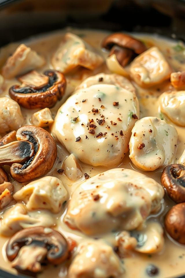 creamy chicken mushroom delight