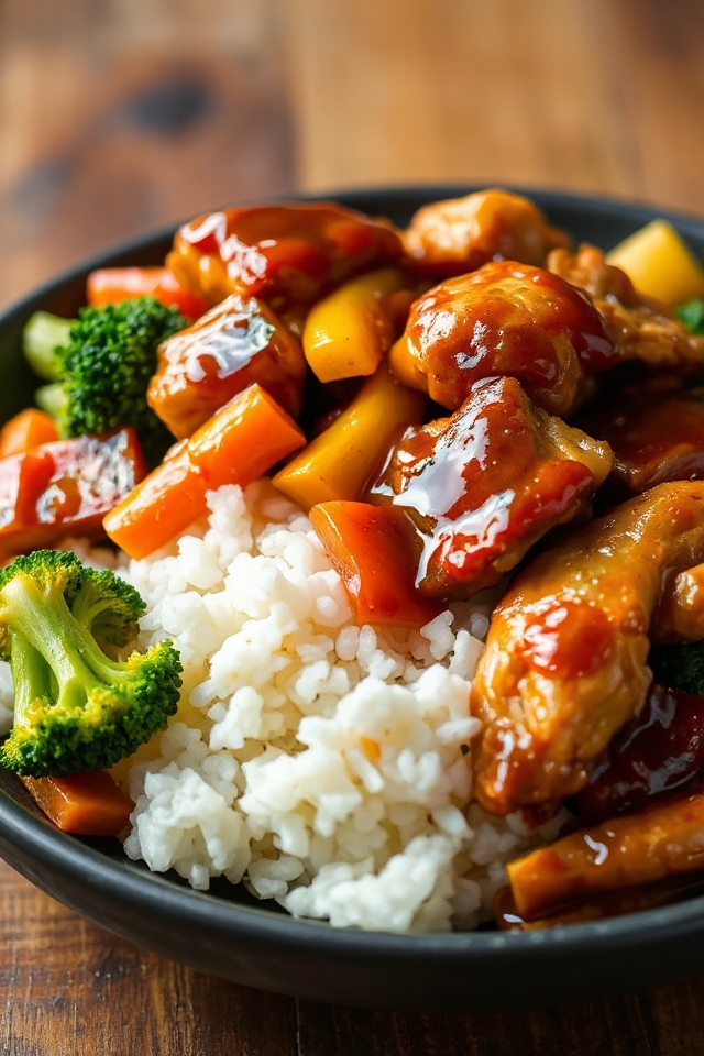 crockpot chicken teriyaki stirfry