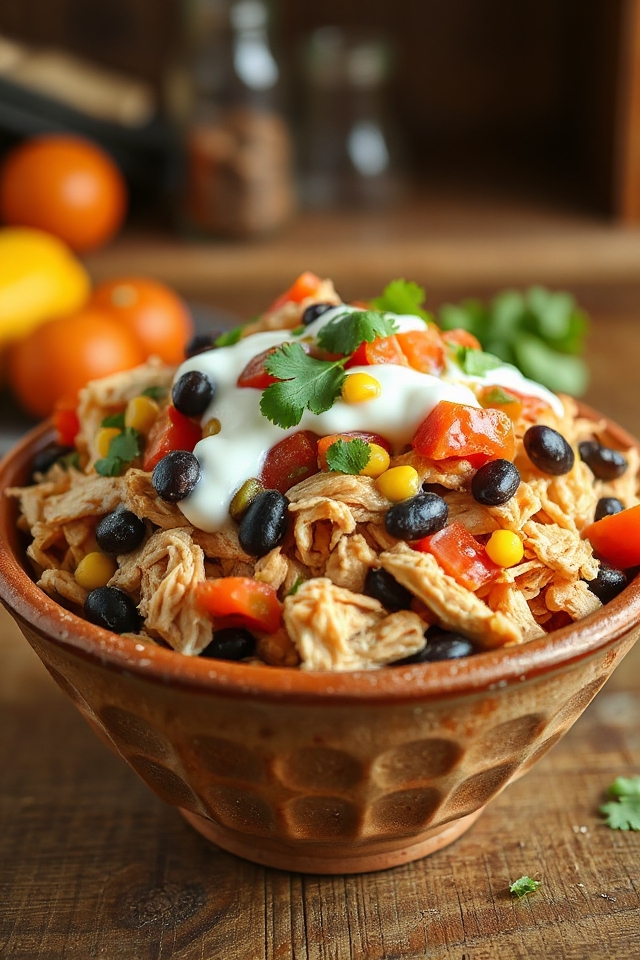 crockpot chicken with toppings