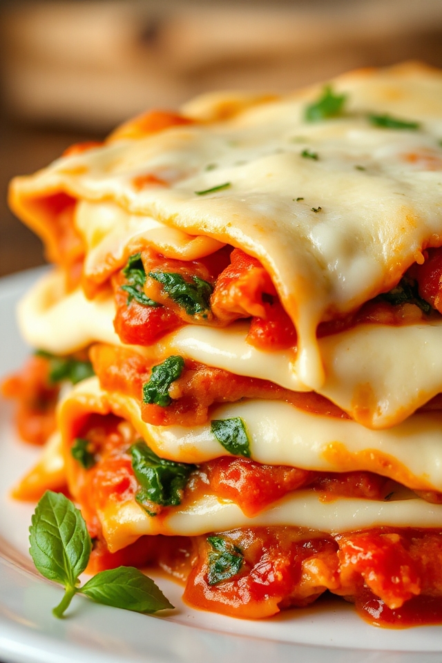 crockpot lasagna with spinach
